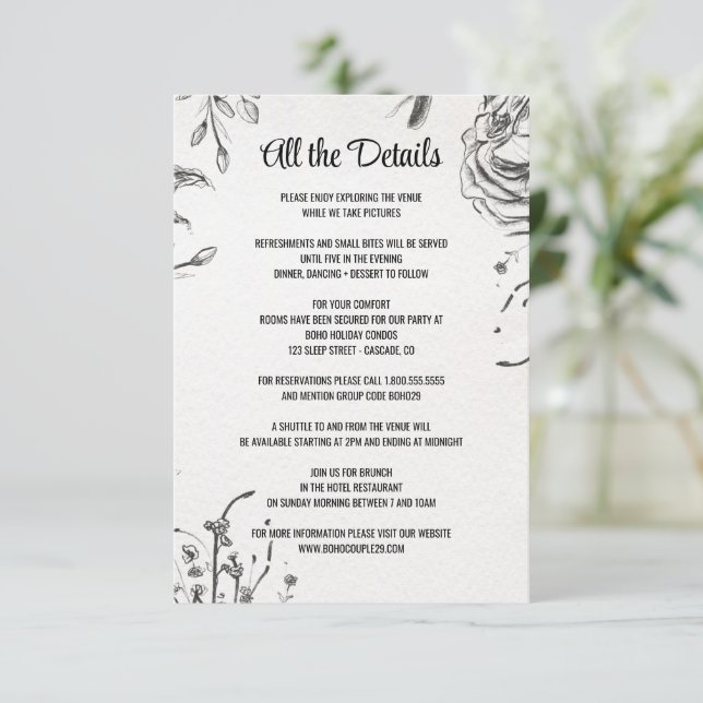 Spring Garden Wedding Enclosure Card (Standing Front)