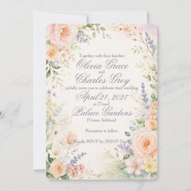 Spring Garden Wedding Invitation (Front)
