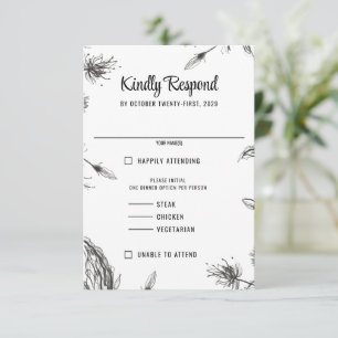 Spring Garden Wedding RSVP Card