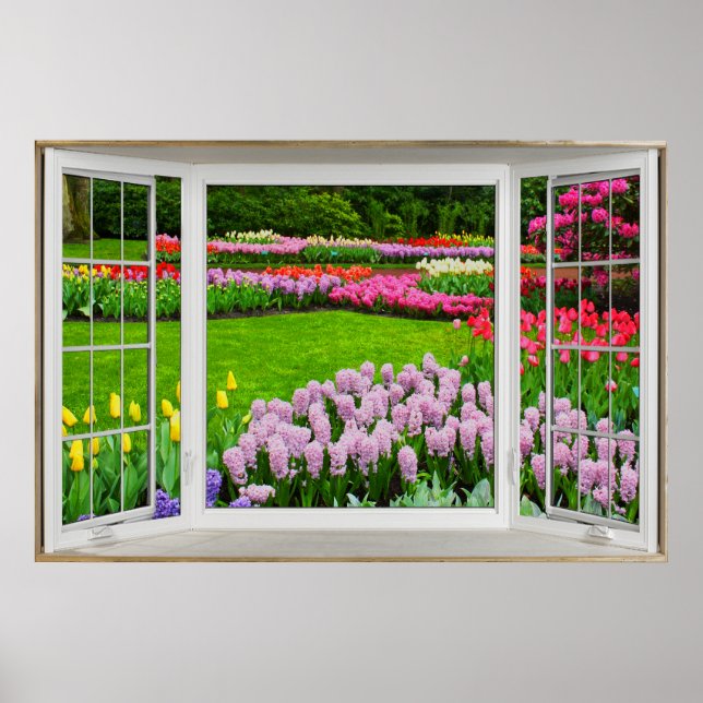 Spring Garden Window Illusion Poster  (Front)