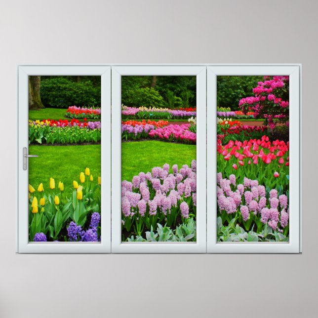 Spring Garden Window Illusion Poster  (Front)