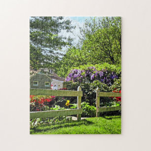 Spring Garden With Wisteria Jigsaw Puzzle