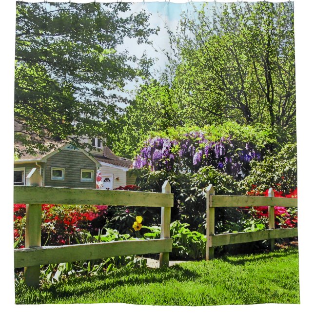 Spring Garden With Wisteria Shower Curtain (Front)