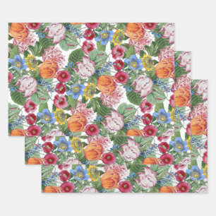 Spring garden wrapping paper sheet