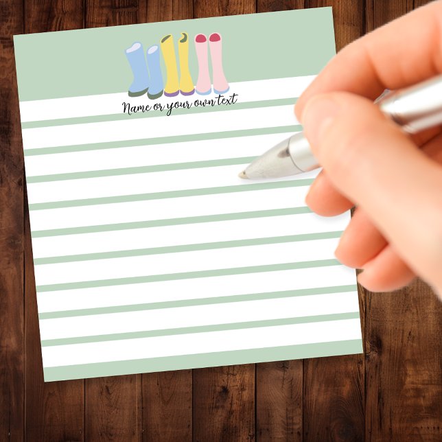 Spring Gardening Boots Customisable Lined Notepad (Creator Uploaded)