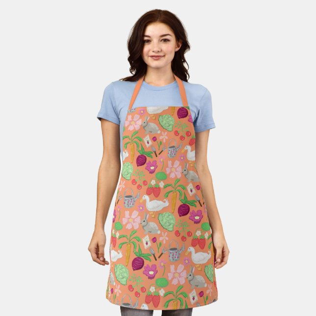 Spring Gardening Theme Apron (Worn)