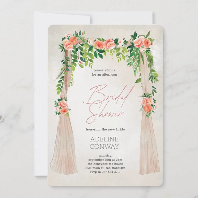 Spring Gate Garden Bridal Shower Celebration Invitation (Front)