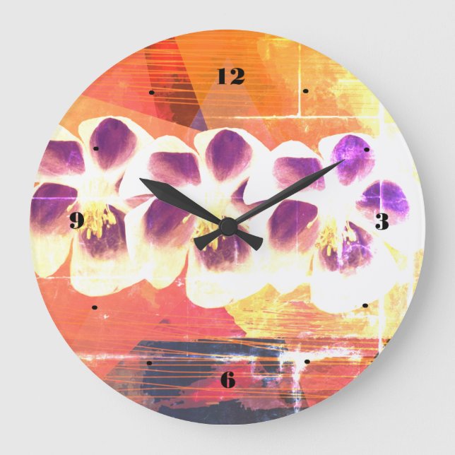 Spring Geometry Abstract Art   Clock (Front)