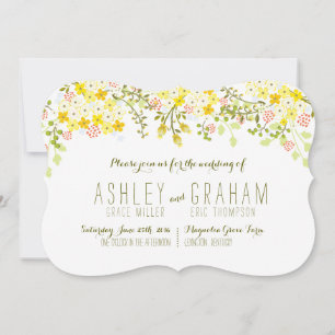 Spring Glory Yellow Floral Wedding Invitation