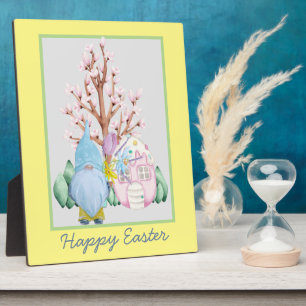 Spring Gnome Home Happy Easter Plaque