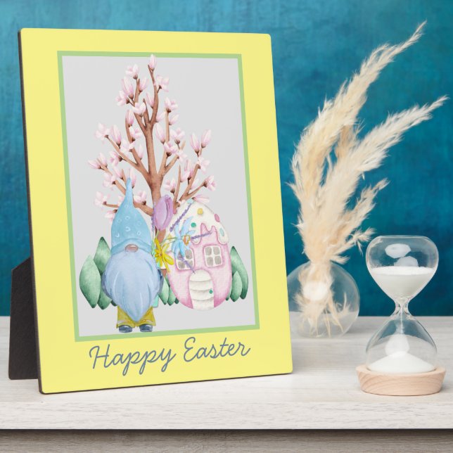Spring Gnome Home Happy Easter Plaque (Side)
