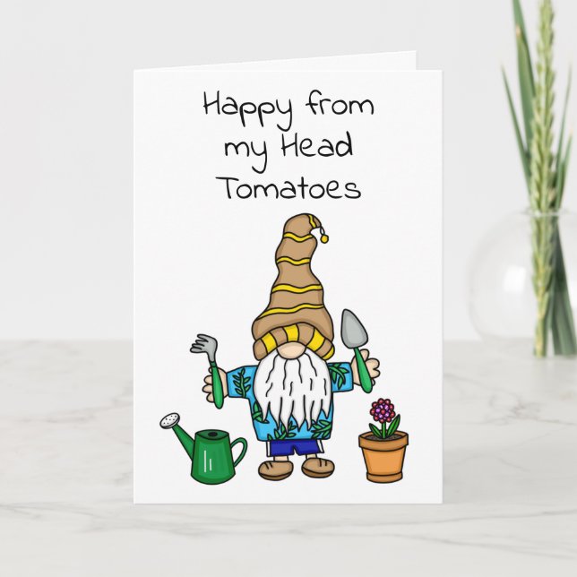 Spring Gnome ready to Garden Card (Front)