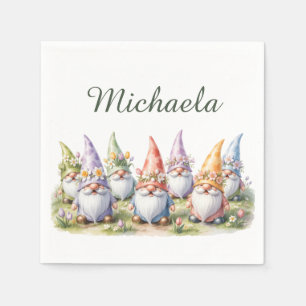 Spring Gnomes in a Meadow Napkin
