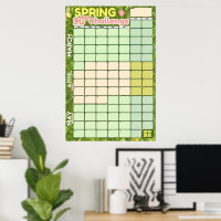 Spring Goal Setting Calendar 2025 | 90 Day Tracker