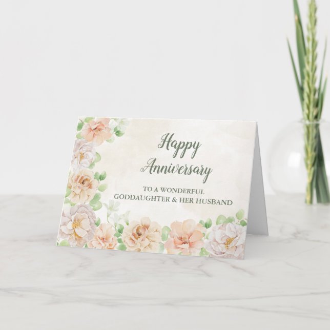 Spring Goddaughter Her Husband Wedding Anniversary Card (Front)