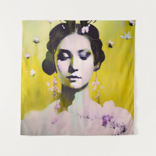 Spring Goddess Yellows and Pinks Tapestry