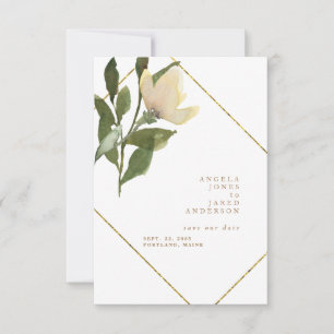 Spring Gold & White Simple Save our Date Save The Date