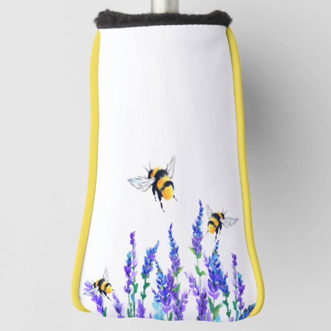 Spring Golf Head Cover Flowers and Bees (Rotate 90)