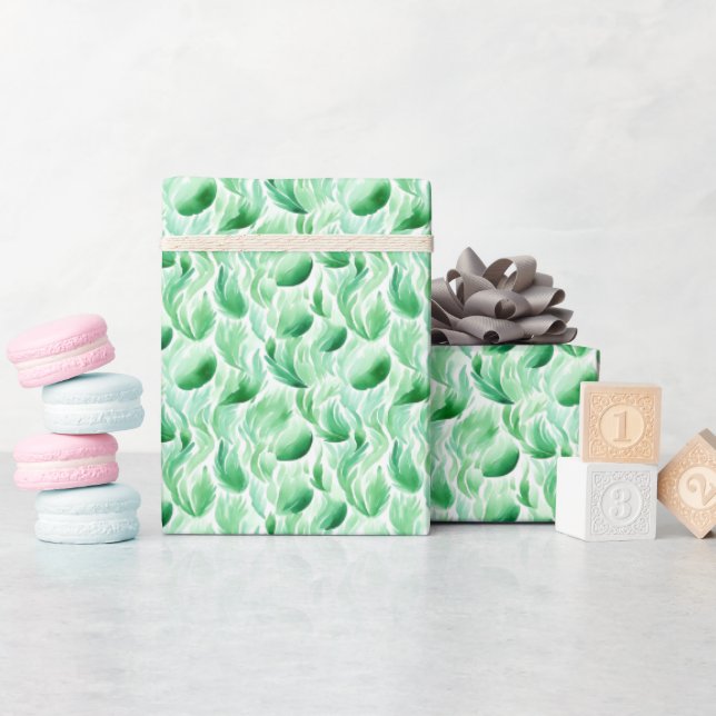 Spring Green Abstract Watercolor Wrapping Paper (Baby Shower)