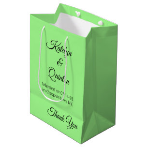 Spring Green & Black in Elegance:  Wedding Medium Gift Bag