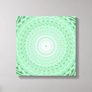 Spring green circles pattern canvas print