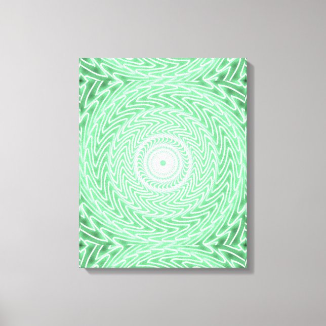 Spring green circles pattern canvas print (Front)