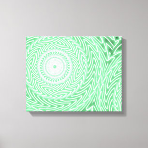Spring green circles pattern canvas print