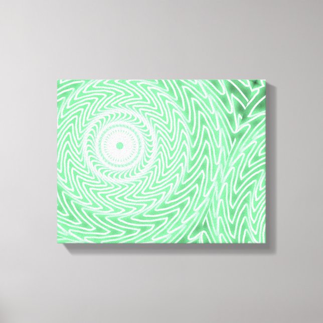 Spring green circles pattern canvas print (Front)