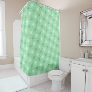 Spring green circles pattern shower curtain
