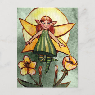 Spring Green Fairy Postcard