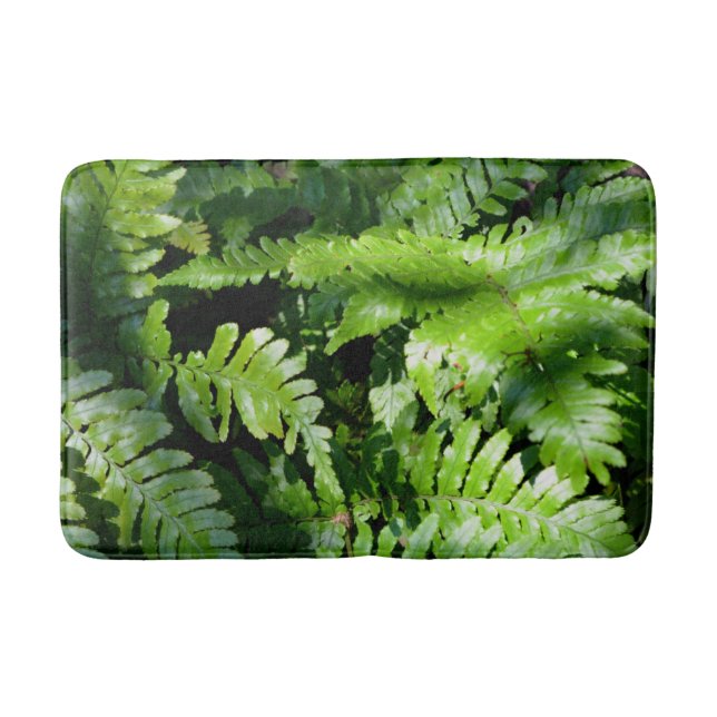 Spring Green Ferns Bath Mat (Front)