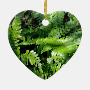 Spring Green Ferns boho botanical  Ceramic Tree Decoration