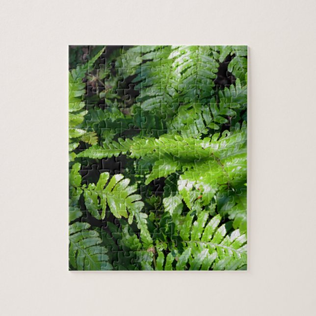 Spring Green Ferns boho botanical  Jigsaw Puzzle (Vertical)