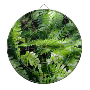 Spring Green Ferns botanical photo Dartboard