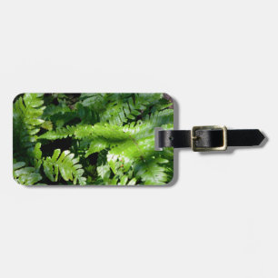 Spring Green Ferns tropical botanical greenery Luggage Tag
