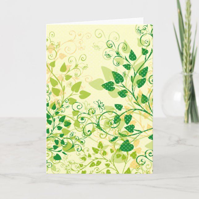 Spring Green Floral greeting card (Front)