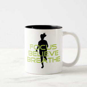 Spring Green Focus Believe Breathe Two-Tone Coffee Mug