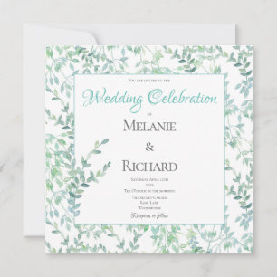 Spring Green Foliage Wedding Invitation