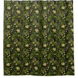 Spring Green-gold Pattern Shower Curtain