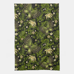 Spring Green-gold Pattern Tea Towel