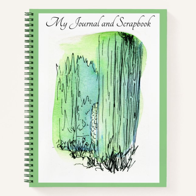 Spring Green Journal / Scrapbook / Notebook (Front)