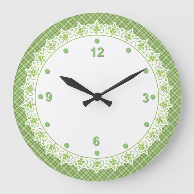 Spring Green Kitchen Wall Clock (Front)