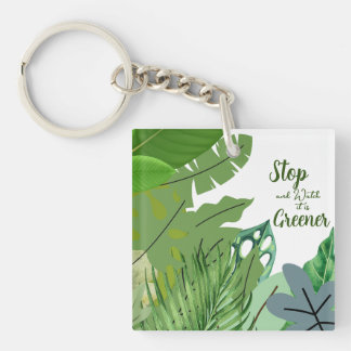 Spring Green Leafy Key Ring