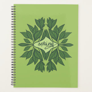 Spring Green Leaves Aesthetic Typography Planner