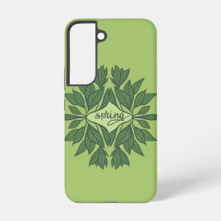 Spring Green Leaves Aesthetic Typography Samsung Galaxy Case
