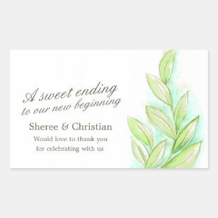 Spring green leaves art wedding candy sticker