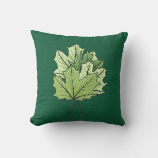 Spring Green Maple Leaves Nature Lover Cushion