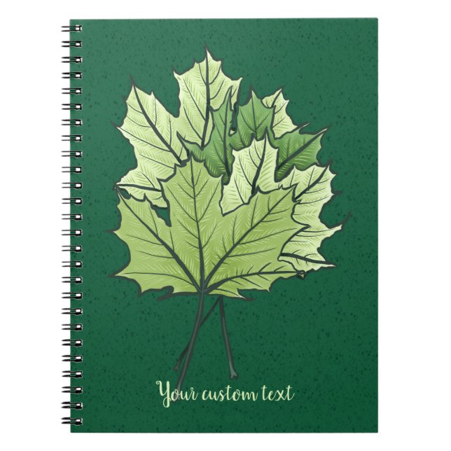 Spring Green Maple Leaves Nature Lover Notebook (Front)