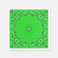 Spring Green Paisley Bandanna Scarf BBQ Picnic