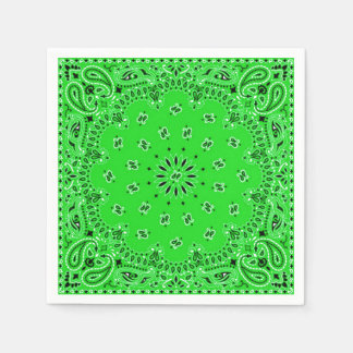 Spring Green Paisley Bandanna Scarf BBQ Picnic Napkin